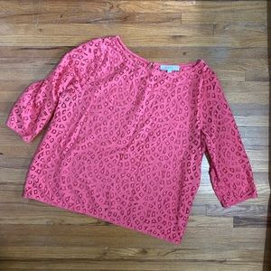 LOFT Pink lace top